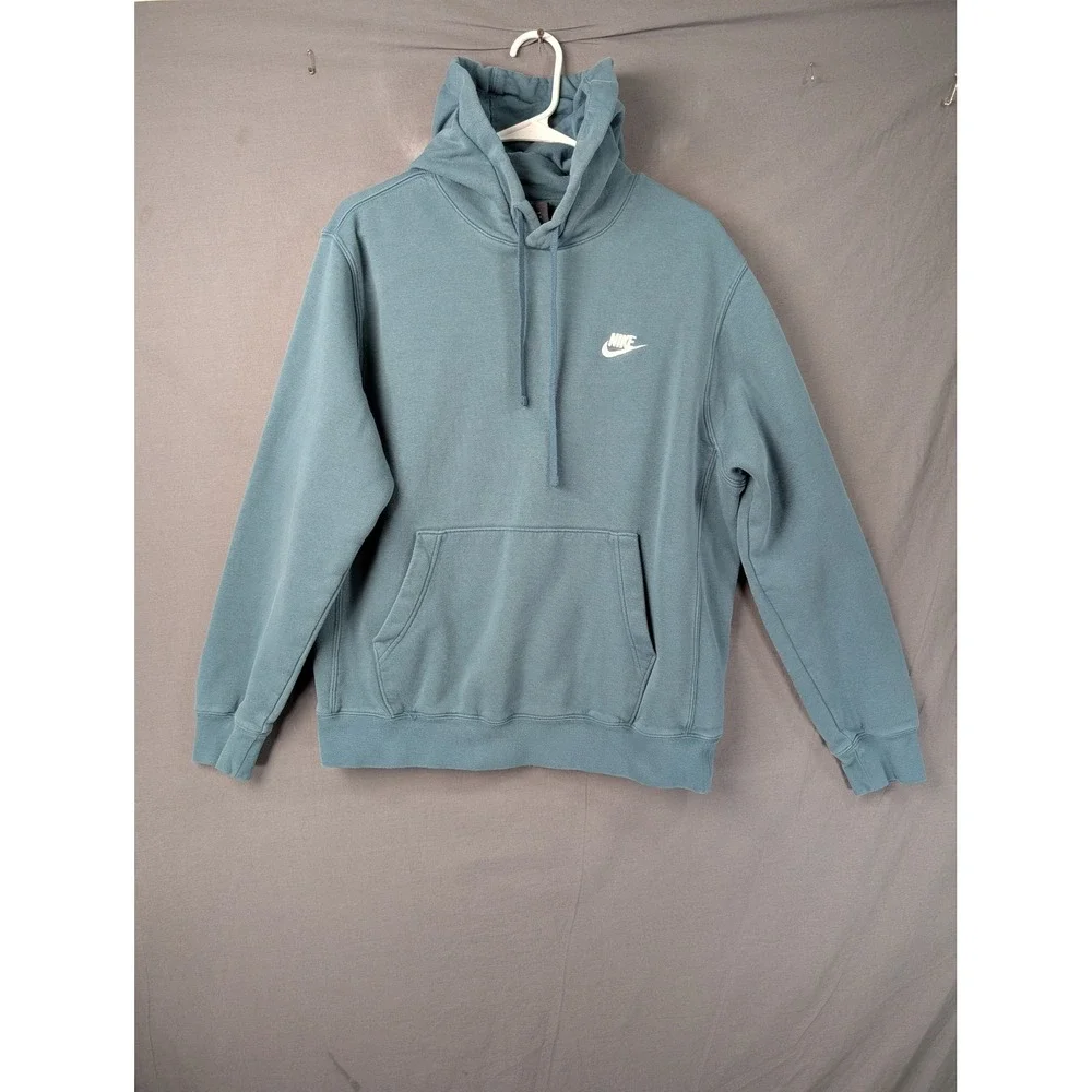 Nike Sportswear Club Fleece Hoodie Blue Gray Mens Medium